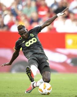 SEPTEMBER 20: Moussa Djenepo of Standard de Leija in action party belonging to phase of groups of UEFA; Europa League; (Group J); facing to the Sevilla FC v Standard of Liege; stadium Ramon Sanchez Pizjuan; 20th September; 2018; foto:Cristobal Duenas Cordon Press