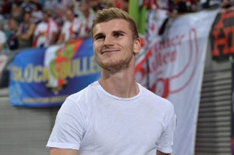Fußball Europa League Gruppenphase 1. Spieltag RB Leipzig - FC Salzburg am 20.09.2018 in der Red Bull Arena in Leipzig Timo Werner ( Leipzig ) DFL Regulations prohibit any use of photographs as image sequences and or quasi video.