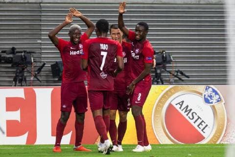 Jubel, celebration bei FC Red Bull Salzburg über das 0:2, Fussball, UEFA Europa League, RB Leipzig - FC Salzburg,