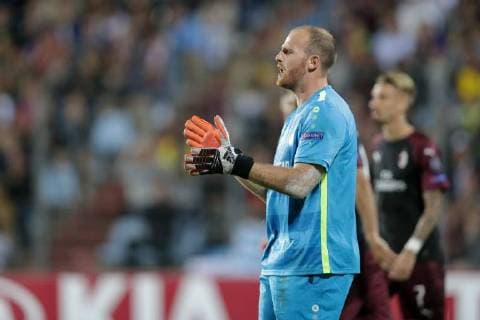 Joe Frising (Torwart, Torhueter F91 Duedelingen - 33) 20.09.2018 Fussball Europa League, Gruppenphase, Saison 2018-2019 20.09.2018 LUX, EL, F91 Düdelingen - AC Mailand (ITA) (Dudelange - Milano, Milan) Stade Josy Barthel, Luxemburg 