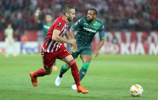 September 20, 2018 - Piraeus, Greece - Group F Europa League soccer match between Olympiakos Piraeus and Real Betis at the Karaiskakis Stadium, in Piraeus, near Athens. Greece Soccer Europa League - ZUMAe114 20180920_zaa_e114_003 Copyright: xEurokinissix