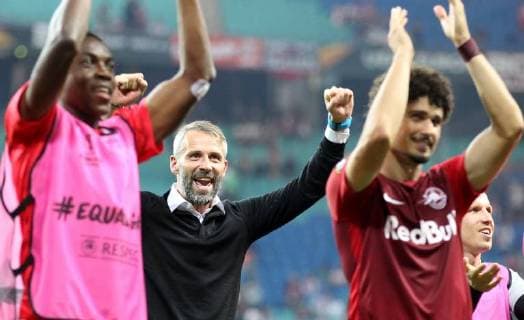 GER, Europa League, Gruppen B, RasenBallsport Leipzig vs Besiktas Istanbul 20.09.18 , Leipzig, Red Bull Arena, GER, Saison 2018 2019, UEFA Europa League, Gruppe B, 1.Spieltag von 6 RasenBallsport Leipzig vs FC Red Bull Salzburg im Bild Schlussjubel Trainer Marco Rose (Salzburg) DFL regulations prohibit any use of photographs as image sequences and or quasi-video