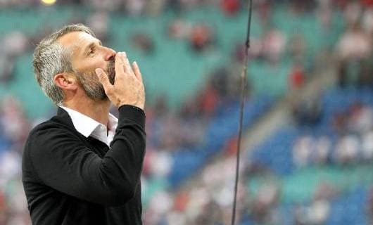 GER, Europa League, Gruppen B, RasenBallsport Leipzig vs Besiktas Istanbul 20.09.18 , Leipzig, Red Bull Arena, GER, Saison 2018 2019, UEFA Europa League, Gruppe B, 1.Spieltag von 6 RasenBallsport Leipzig vs FC Red Bull Salzburg im Bild Schlussjubel Trainer Marco Rose (Salzburg) DFL regulations prohibit any use of photographs as image sequences and or quasi-video