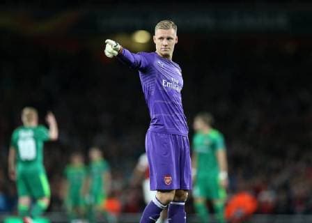 & xa7;20th September 2018, Emirates Stadium, London, England; UEFA Europa League football, Arsenal versus Vorskla Poltava; Goalkeeper Bernd Leno of Arsenal  ActionPlus12064087 JohnxPatrickxFletcher
