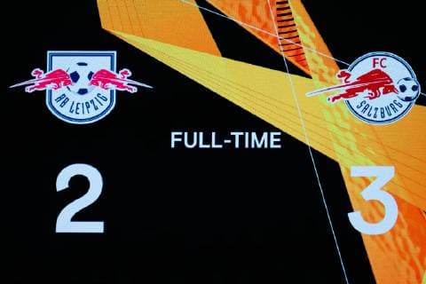 2:3 Endstand; Videowand; Symbolbild, Fussball, UEFA Europa League, RB Leipzig - FC Salzburg,