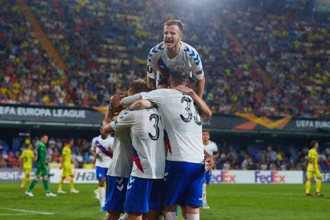 Sport Bilder des Tages September 20, 2018 - Villarreal, Spain - Scott Arfield of Rangers FC celebrates after scoring during the UEFA Europa League group G match between Villarreal CF and Rangers at la Ceramica on September 20, 2018 in Vila-real, Spain Villarreal CF v Rangers - UEFA Europa League  - ZUMAn230 20180920_zaa_n230_351 Copyright: xSergioxLopezx
