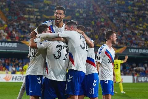 September 20, 2018 - Villarreal, Spain - Scott Arfield of Rangers FC celebrates after scoring during the UEFA Europa League group G match between Villarreal CF and Rangers at la Ceramica on September 20, 2018 in Vila-real, Spain Villarreal CF v Rangers - UEFA Europa League  - ZUMAn230 20180920_zaa_n230_354 Copyright: xSergioxLopezx