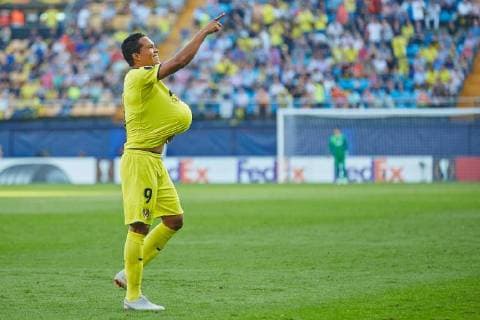 September 20, 2018 - Villarreal, Vila-real, Spain - Carlos Bacca of Villarreal CF celebrates after scoring during the UEFA Europa League group G match between Villarreal CF and Rangers at la Ceramica on September 20, 2018 in Vila-real, Spain Villarreal CF v Rangers - UEFA Europa League  - ZUMAn230 20180920_zaa_n230_477 Copyright: xSergioxLopezx