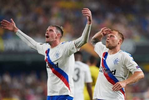 September 20, 2018 - Villarreal, Castellon, Spain - Scott Arfield of Rangers FC celebrates a goal during the UEFA Europa League Group G match between Villarreal CF and Rangers FC at La Ceramica Stadium on September 20, 2018 in Vila-real, Spain. Villarreal CF v Rangers - UEFA Europa League  - ZUMAn230 20180920_zaa_n230_425 Copyright: xMariaxJosexSegoviax