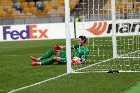 Goalkeeper Denys Boiko of FC Dynamo Kyiv makes a save during the UEFA Europa League Group K Matchday 1 match against FC Astana at the NSC Olimpiyskiy, Kyiv, capital of Ukraine, September 20, 2018. Ukrinform. KYIV. FC Dynamo Kyiv and FC Astana have played to a 2-2 draw in the UEFA Europa League Group K Matchday 1 fixture on the pitch of the NSC Olimpiyskiy in the Ukrainian capital, Kyiv. Midfielder Viktor Tsyhankov of Dynamo scored an opener 11 minutes into the game. Astana s defender Marin Anicic planted an equaliser 10 minutes later. The hosts responded with a goal in added time after the first half (Harmash, 45+1). The team from Kazakhstan managed to snatch a draw only during extra time with forward Roman Murtazayev s goal (90+5). 2-2 draw for Dynamo, Astana in Kyiv  Copyright: xPavlo_Bagmutx