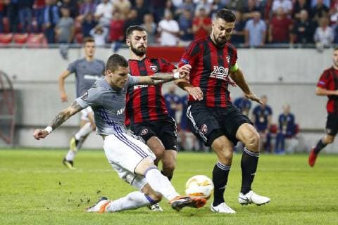 Ognjen Vranjes defender of RSC Anderlecht and Boris Godal FOOTBALL : FC Spartak Trnava vs RSC Anderlecht - Ligue europeenne - 20 09 2018 PhotoNews Panoramic  775219981