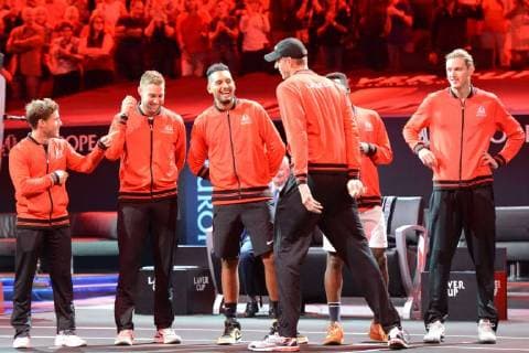 September 21, 2018 - Chicago, Illinois, United States - The World Team in the opening ceremony of the 2018 Laver Cup tennis event in Chicago. Tennis 2018: Laver Cup - ZUMAl132 20180921_zap_l132_003 Copyright: xChristopherxLevyx