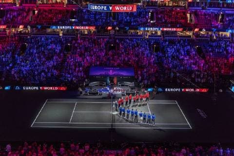 September 21, 2018 - Chicago, Illinois, U.S - Opening ceremonies before the first match on Day One of the Laver Cup at the United Center in Chicago, Illinois. Laver Cup Day 1 - ZUMAl140 20180921_zap_l140_003 Copyright: xShelleyxLiptonx