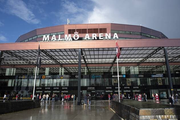 180922 Exteriör över Malmö Arena inför ishockeymatchen i SHL mellan Malmö Redhawks och Färjestad den 22 april 2018 i Malmö. Copyright: LUDVIGxTHUNMAN BB180922LT011