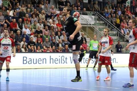 Norman Floedl (HC ELbflorenz Dresden 17) frei vorm Tor, ASV Hamm-Westfalen vs HC Elbflorenz Dresden, Handball, 2. Bundesliga, 22.09.2018, ASV Hamm-Westfalen vs HC Elbflorenz Dresden, Handball, 2. Bundesliga, 22.09.2018 Hamm Copyright: xEibner Jan_Strohdiekx EP_JSK