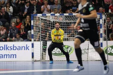 Jubel bei Felix Storbeck (ASV Hamm-Westfalen 1), ASV Hamm-Westfalen vs HC Elbflorenz Dresden, Handball, 2. Bundesliga, 22.09.2018, ASV Hamm-Westfalen vs HC Elbflorenz Dresden, Handball, 2. Bundesliga, 22.09.2018 Hamm Copyright: xEibner Jan_Strohdiekx EP_JSK