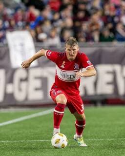 September 22, 2018 - Foxborough, Massachusetts, USA - Foxborough, Massachusetts - September 22, 2018: In a Major League Soccer MLS Fussball Herren USA match, New England Revolution (blue white) tied Chicago Fire (red), 2-2, at Gillette Stadium. Bastian Schweinsteiger - ZUMAt139 20180922_zaa_t139_494 Copyright: xAndrewxKatsampesx