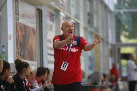 Bad Langensalza, 22.09.2018 Handball, 1. Bundesliga, Frauen, Saison 2018 19, Thüringer HC (THC) vs Buxtehuder SV (BSV) Trainer Herbert Müller (THC)