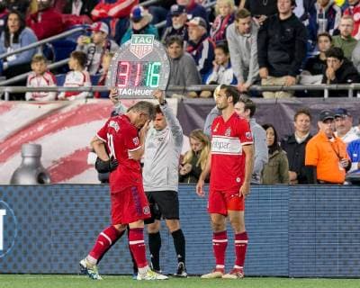 September 22, 2018 - Foxborough, Massachusetts, USA - Foxborough, Massachusetts - September 22, 2018: In a Major League Soccer MLS Fussball Herren USA match, New England Revolution (blue white) tied Chicago Fire (red), 2-2, at Gillette Stadium. Bastian Schweinsteiger - ZUMAt139 20180922_zaa_t139_511 Copyright: xAndrewxKatsampesx