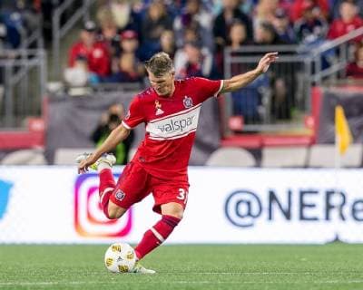 September 22, 2018 - Foxborough, Massachusetts, USA - Foxborough, Massachusetts - September 22, 2018: In a Major League Soccer MLS Fussball Herren USA match, New England Revolution (blue white) tied Chicago Fire (red), 2-2, at Gillette Stadium. Bastian Schweinsteiger - ZUMAt139 20180922_zaa_t139_516 Copyright: xAndrewxKatsampesx