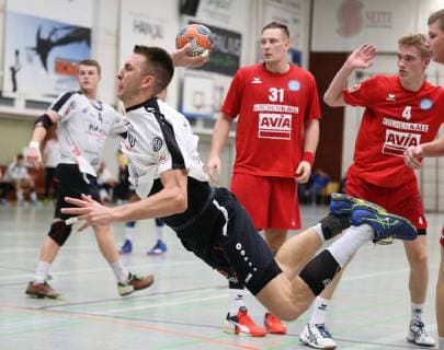 23.09.2018, xmgx, Handball 3.Liga, HSG Hanau - HG Oftersheim Schwetzingen v.l. Marc Strohl (Hanau) Hanau Hessen Deutschland (DEU)