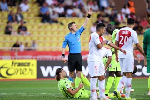 Willy DELAJOD (ARBITRE) FOOTBALL : Monaco vs Angers - Ligue 1 Conforama - 25 09 2018 FEP Panoramic 