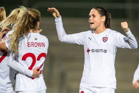 180926 Rosengards Simone Boye Sörensen jublar efter 1-0 under fotbollsmatchen i Champions League mellan Rosengard och Rjazan den 26 september 2018 i Malmö. Copyright: MATHILDAxAHLBERG BB180926MA004