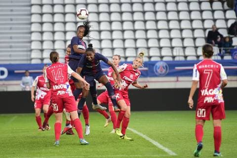 Fußball, Damen, CL, Paris Saint Germain - Sankt Pölten Spratzern Marie Antoinette Katoto (PSG) FOOTBALL : PSG vs FSK Sankt Polten Spratzern - UEFA ligue des champions feminine - 27 09 2018 JBAutissier Panoramic 