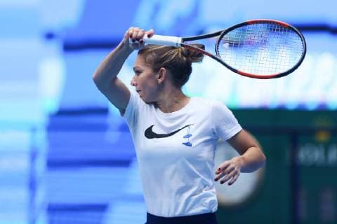 BEIJING, CHINA - SEPTEMBER 27: Simona Halep of Romania in action during a practice session ahead of the 2018 China Open at the China National Tennis Centre on September 27, 2018 in Beijing, China.  Copyright: xVCGx CFP111169173620 