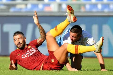Sport Bilder des Tages Aleksandar Kolarov Roma Adam Marusic Lazio Roma 28-09-2018 Stadio Olimpico Football Calcio Serie A 2018 2019 AS Roma - Lazio Foto Andrea Staccioli Insidefoto andreaxstaccioli
