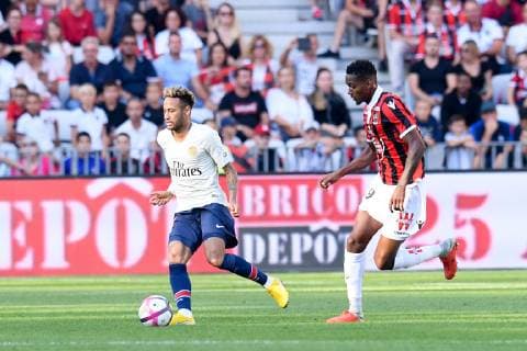 10 NEYMAR JR (psg) - 29 Christophe HERELLE (nice) FOOTBALL : Nice vs Paris SG - Ligue 1 Conforama - 29 09 2018 FEP Panoramic 