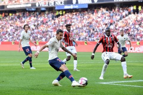 11 ANGEL DI MARIA (PSG) - 23 MALANG SARR (NICE) FOOTBALL : Nice vs Paris SG - Ligue 1 Conforama - 29 09 2018 FEP Panoramic 