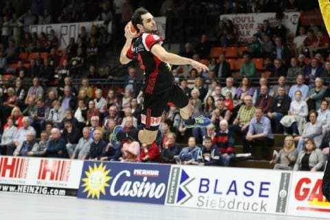 Peter Strosack (TuS N-Luebbecke 14) frei vorm Tor, TuS N-Luebbecke vs VfL Luebeck-Schwartau, Handball, 2. Bundesliga, 29.09.2018, TuS N-Luebbecke vs VfL Luebeck-Schwartau, Handball, 2. Bundesliga, 29.09.2018 Luebbecke Copyright: xEIBNER JanxStrohdiekx EP_JSK