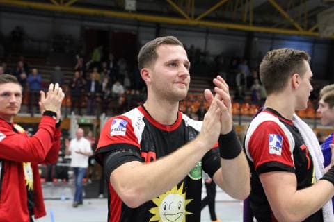 Freude bei Marian Orlowski (TuS N-Luebbecke 29), TuS N-Luebbecke vs VfL Luebeck-Schwartau, Handball, 2. Bundesliga, 29.09.2018, TuS N-Luebbecke vs VfL Luebeck-Schwartau, Handball, 2. Bundesliga, 29.09.2018 Luebbecke Copyright: xEIBNER JanxStrohdiekx EP_JSK