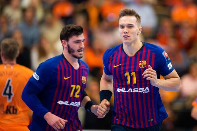 180929 Barcelonas Lasse Andersson under handbollsmatchen i Champions League mellan Kristianstad och Barcelona den 29 september 2018 i Kristianstad. Copyright: AvdoxBilkanovic BB180929AB067