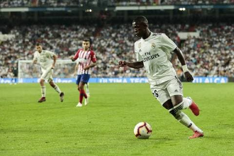 Real Madrid s Vinicius Jr. during La Liga match between Real Madrid and Atletico de Madrid at Santiago Bernabeu Stadium in Madrid, Spain. September 29, 2018.  (201809290079)