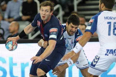 Zagreb, 29 09 2018 - Arena Zagreb hall, 2018 19 EHF Men s Champions League Group Phase. HC Prvo plinarsko drustvo Zagreb (white) - Paris Saint-Germain HB (blue) 21:32 