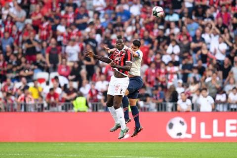 09 MARIO BALOTELLI (NICE) - 02 THIAGO SILVA (PSG) FOOTBALL : Nice vs Paris SG - Ligue 1 Conforama - 29 09 2018 FEP Panoramic 