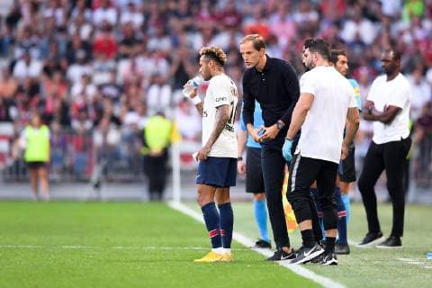 THOMAS TUCHEL (ENTRAINEUR PSG) - 10 NEYMAR JR (PSG) FOOTBALL : Nice vs Paris SG - Ligue 1 Conforama - 29 09 2018 FEP Panoramic 