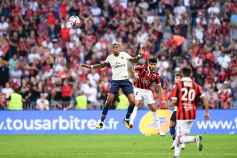 03 PRESNEL KIMPEMBE (PSG) - 11 BASSEM SRARFI (NICE) FOOTBALL : Nice vs Paris SG - Ligue 1 Conforama - 29 09 2018 FEP Panoramic 