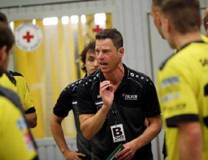 Dritte Handball-Bundesliga - MSG Grossbieberau Modau vs HSG Dutenhofen-Münchholzhausen - Saison - 2018 -2019 - 29.09.2018 - Grossbieberau v. l. MSG - Trainer Thorsten Schmid Aktion, Einzelbild -