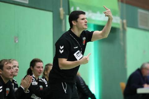 Goncalo Neto da Silva Miranda (Trainer, Fuechse Berlin) gestikuliert Harrislee Schleswig-Holstein Deutschland Holmberghalle Copyright: xAgentur54Gradx xSpeedphotosx