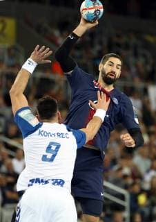 VELUX EHF Champions League, PPD Zagreb vs. Paris Saint-Germain 29.09.2018., Zagreb, Croatia - VELUX EHF Champions League, Group A, 3rd round, PPD Zagreb vs. Paris Saint-Germain. Tin Kontrec, Nikola Karabatic.  JuricaxGaloic PIXSELL