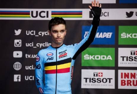 28.09.2018, Innsbruck, AUT, UCI Strassenrad WM 2018, Strassenrennen, U23 Herren, von Kufstein nach Innsbruck (186,2 km), im Bild Podium Bjorg Lambrecht of Belgium Silver medal Celebration during the road race of the U23 Men, from Kufstein to Innsbruck (186,2 km) of the UCI Road World Championships 2018. Innsbruck, Austria on 2018 09 28. Innsbruck