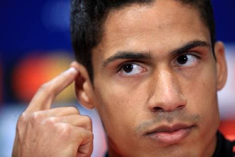 MOSCOW, RUSSIA - OCTOBER 1, 2018: Real Madrid s Raphael Varane during a press conference PK Pressekonferenz ahead of the 2018-19 UEFA Champions League Group Stage match against CSKA Moscow. Sergei Bobylev TASS  TS0921EC