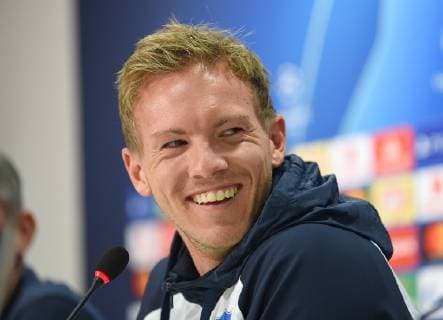 01.10.2018, xmeix, Fussball UEFA Champions League, TSG 1899 Hoffenheim - Training und Pressekonferenz emspor, v.l. Hoffenheims Trainer Julian Nagelsmann (TSG 1899 Hoffenheim) DFL DFB REGULATIONS PROHIBIT ANY USE OF PHOTOGRAPHS as IMAGE SEQUENCES and or QUASI-VIDEO Sinsheim