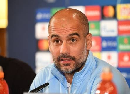 01.10.2018, xmeix, Fussball UEFA Champions League, TSG 1899 Hoffenheim - Training und Pressekonferenz emspor, v.l. Trainer Pep Guardiola (Manchester City) DFL DFB REGULATIONS PROHIBIT ANY USE OF PHOTOGRAPHS as IMAGE SEQUENCES and or QUASI-VIDEO Sinsheim