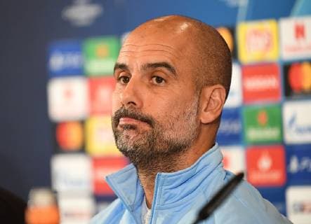 01.10.2018, xmeix, Fussball UEFA Champions League, TSG 1899 Hoffenheim - Training und Pressekonferenz emspor, v.l. Trainer Pep Guardiola (Manchester City) DFL DFB REGULATIONS PROHIBIT ANY USE OF PHOTOGRAPHS as IMAGE SEQUENCES and or QUASI-VIDEO Sinsheim