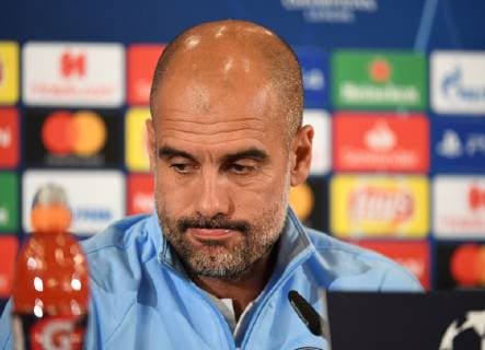 01.10.2018, xmeix, Fussball UEFA Champions League, TSG 1899 Hoffenheim - Training und Pressekonferenz emspor, v.l. Trainer Pep Guardiola (Manchester City) DFL DFB REGULATIONS PROHIBIT ANY USE OF PHOTOGRAPHS as IMAGE SEQUENCES and or QUASI-VIDEO Sinsheim