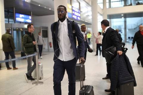02.10.2018, Fussball, Saison 2018 2019, Champions League - FC Schalke 04 - Abflug am Flughafen Münster Osnabrück Salif Sane (FC Schalke 04) Münster NRW Deutschland
